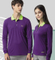 伯-長袖POLO衫 ( 吸濕排汗 ) - 紫、桃紅、湖綠